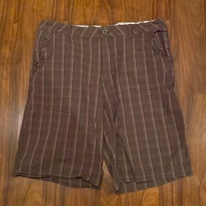Mens Ocean Pacific Brown plaid Shorts - size 36